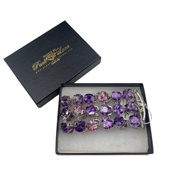 Park Lane Jewelry - Park Lane Baby Pink Lavender Bracelet 7" Wide 3 Row Silver Tone NWB Bridal Prom